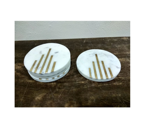 Posavasos hermoso de mármol y latón de calidad superior, diseño de flores de la mejor calidad, embalaje personalizado, producto de alta calidad - Product Image 4