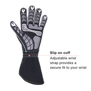 Gants de course automobile en cuir pleine main de haute qualité pour l'hiver, avec fermeture à bouton, pour hommes, imperméables et respirants - Product Image 4