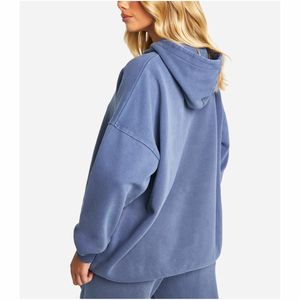 Drop-shoulderhodies <b>for</b> woman Fashionable <b>Long</b> Sleeve Top Hoodies <b>for</b> <b>Women</b> solid Customized Printed logo ladies hoody - Product Image 5