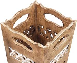 Porte-parapluie décoratif en bois sculpté à la main - Product Image 1