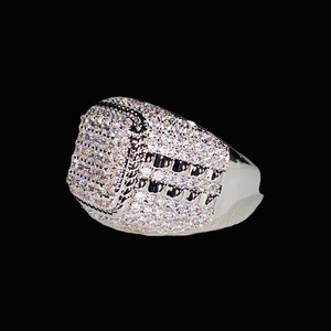 Luxury Lab Grown Diamond Party <b>Ring</b> 925 Sterling Silver Diamond Eternity Lab created <b>Emerald</b> Cut Diamond <b>Rings</b> For Women - Product Image 2