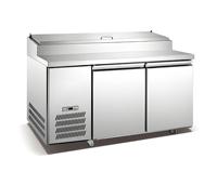 Venta flash pantalla congeladores frigoríficos enfriador de preparación de Pizza de alta calidad enfriador de ensalada de encimera de doble temperatura para tienda de alimentos