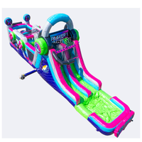 Parcours d'obstacles aquatiques gonflables personnalisés pour joueurs, pour adultes et enfants, toboggan aquatique gonflable en PVC durable avec piscine