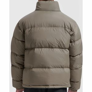 Chaquetas acolchadas para hombre, chaqueta acolchada con mangas completas y cuello con capucha brillante, estilo informal, para exteriores - Product Image 2