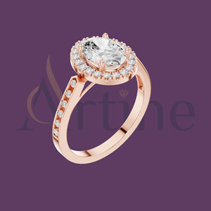 ชุดแหวนเจ้าสาวโมอิสซาไนต์14K พร้อมสายรัดนิรันดร์ - Product Image 1