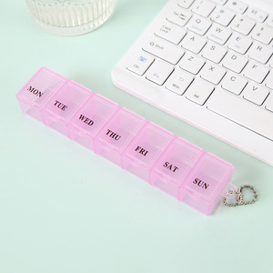 Xách tay 7 ngày <span class=keywords><strong>Pill</strong></span> <span class=keywords><strong>Box</strong></span> với <span class=keywords><strong>Keychain</strong></span> nhựa đầy màu sắc y học lưu trữ cho thuốc và vitamin - Product Image 6