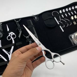 ASB Kit d'outils d'extension de cheveux blanc mat pince à micro-perles en acier inoxydable ciseaux de coupe de cheveux pour pince en coton 5mm - Product Image 4