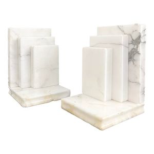 Porte-livres en marbre fonctionnels et personnalisables offrent un support fiable pour les livres avec une construction élégante en pierre - Product Image 1