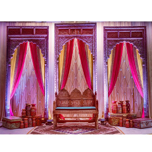 Scène de réception de mariage marocaine exclusive, scène traditionnelle pour mariage gujarati, scène de réception de mariage gujarati Newyork - Product Image 1