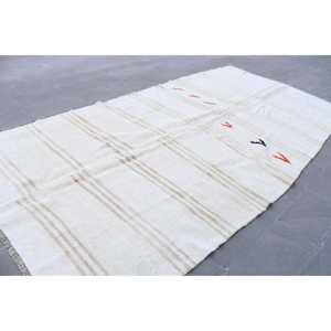 พรมตุรกีขนาด 6.4x12.5 ฟุต, พรมวินเทจขนาดใหญ่พิเศษ, พรมขนสัตว์ลายดอกไม้สีขาว - Product Image 1