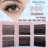 Cils en grappe individuels 20D-80D grande capacité, faux cils en vison 960 pièces, cils épais 0,07 mm, faux cils bouclés en D