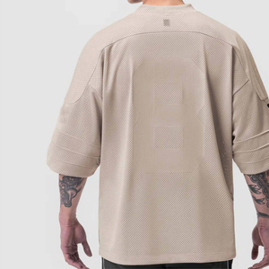 Oversized <b>V</b>-<b>Neck</b> American Football Jersey Loose Fit Summer <b>T</b>-<b>Shirt</b> Short Drop Shoulder Urban Streetwear Top Solid Color Top - Product Image 5
