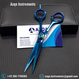 Forbici da taglio per capelli in acciaio inossidabile rivestite blu all'ingrosso forbici da barbiere professionali per uso parrucchiere per salone e casa - Product Image 6