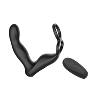 GINYA Plug Anal vibrant pour hommes Vibrateur en silicone souple avec télécommande Sex Toy Femme Butt Anal Plug Male Cock Ring