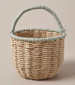 Cestas redondas de ratán Natural para Pascua para niños, cestas elegantes de dulces de ratán para niños, cesta artesanal de variedad de diseños OEM de Vietnam - Product Image 4