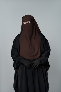 Wholesale Modest <b>Wool</b> Chiffon Niqab with Long Back Handmade Triple Layer Breathable & Lightweight for Muslim Women Bulk Orders - Product Image 3