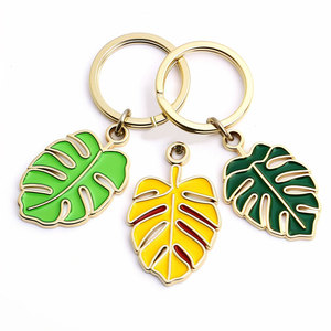 Regalos promocionales recuerdo personalizado metal planta hoja esmalte metal llavero - Product Image 2