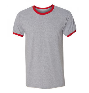 T-shirts à col rond personnalisés en gros, faible MOQ, t-shirts pour hommes, t-shirt uni à coutures contrastées pour hommes - Product Image 6