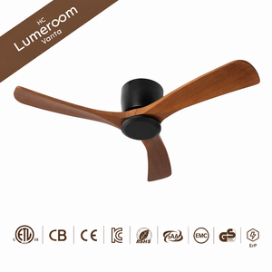 Ventilateur de plafond moderne encastré de 52 pouces sans lumière avec télécommande, moteur DC silencieux en bois massif pour chambre à coucher et salon - Product Image 1