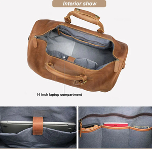 กระเป๋าดัฟเฟิลหนังแท้สำหรับผู้ชายกระเป๋าหนังแท้วินเทจ - Product Image 3