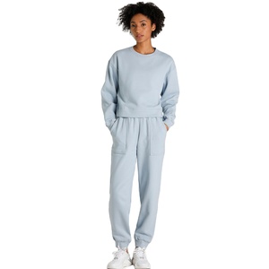 Ensemble de survêtement pour femmes, Logo personnalisé, vente en gros, marque privée, col ras du cou, vêtements de sport, sweat-shirt, Jogging, ensemble 2 pièces - Product Image 4