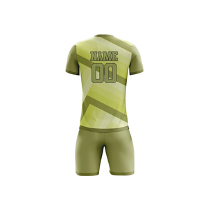 Conjunto de Camiseta de Fútbol para Hombre, Manga Corta, Cuello Redondo, Estampado Geométrico Sublimado, Poliéster que Absorbe la Humedad, Ropa Deportiva para Adultos - Product Image 2