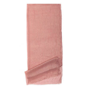 Bufanda Rectangular de Seda con Lentejuelas y Borlas a Rayas en Rosa Polvo - Product Image 1