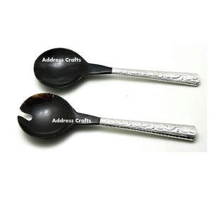 Cuchara de cuerno Natural hecha a mano de estilo americano, gran oferta, servidor de ensalada de cuerno de Búfalo, utensilios de cocina, vajilla, herramientas para servir - Product Image 1