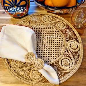 Ronds de serviette en rotin Décor de table en osier Ronds de serviette élégants pour table à manger - Product Image 1