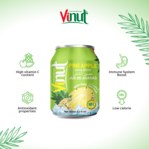 250ml Boisson rafraîchissante à base de jus d'ananas tropicale avec pulpe prête à être expédiée Fabriqué au Vietnam Usine (OEM, ODM) - Product Image 2