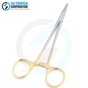 Disponible en color dorado Soporte de aguja ergonómico Agarre de goma antideslizante Acero alemán para uso libre de fatiga en cirugías largas - Product Image 3