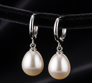 ทำมือ925เงินสเตอร์ลิงต่างหูห้อยหินคริสตัลบำบัดธรรมชาติคุณภาพสูงรูปทรงลูกบอลน้ำจืด - Product Image 5