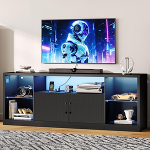 Support <span class=keywords><strong>TV</strong></span> Gaming en Fibre de Carbone avec Éclairage LED, Grand Centre de Divertissement pour Téléviseur 80 Pouces, Console Multimédia – Vente en Gros - Product Image 3