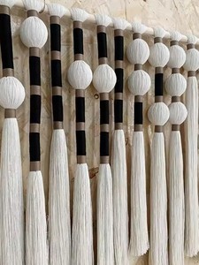 Décoration murale sphérique chic en macramé tissé style marocain, géométrique et faite à la main pour la maison - Product Image 4