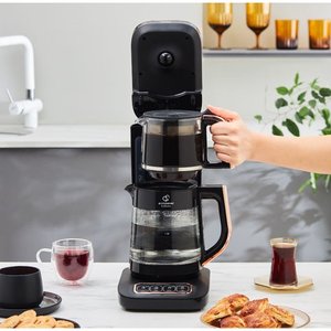 Karaca Robotea Pro 4 in 1 macchina da tè in vetro parlante rame nero - Product Image 3