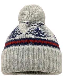 Gorro de Invierno Personalizado de Punto Gris con Estampado, Pompón, Puño Acanalado, Mezcla de Lana Acrílica Cálida, Fabricante Mayorista Personalizado - Product Image 1