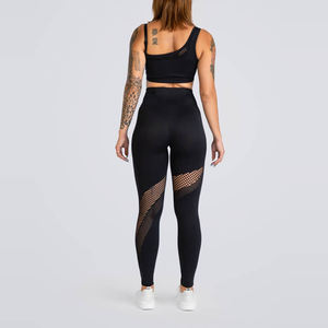 Women's Hot Sale Two-Piece <b>Yoga</b> Set Custom OEM Design High Elastic Waist Closure Seamless <b>Fitness</b> <b>Wear</b> for Gym Use Solid Pattern - Product Image 4