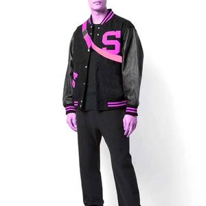 Veste de baseball en chenille brodée personnalisable de qualité supérieure avec col montant et logo frontal, design respirant - Product Image 4