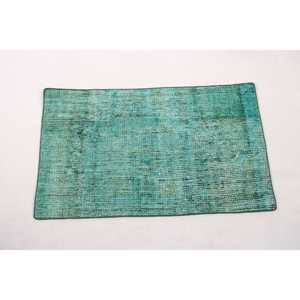 พรมวินเทจขนาด 1.9x3.3 ฟุต, พรมตุรกี, พรมขนสัตว์โมร็อกโกสีเขียว - Product Image 5