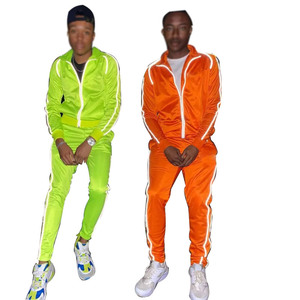 Wholesale Custom Made Colorful Side Stripe Reflective Tracksuits New Design Reflective Stripe Tracksuits by VIKY INDUSTRIES - Product Image 1