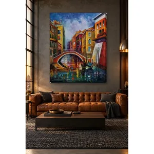 Impression sur toile du pont Fida et des gondoles sur un canal de Venise - Product Image 2