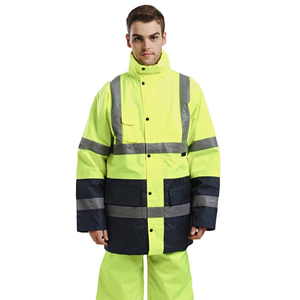 Chaqueta de Seguridad Reflectante de Alta Visibilidad para Trabajo al Aire Libre con Logotipo Personalizado, Chaqueta de Seguridad Cortavientos para Hombre - Product Image 3