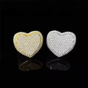 Anillo de Bodas de diamante de moissanita personalizado de fábrica chapado en oro de 18 quilates para fiestas regalo personalizable por Hihop - Product Image 2