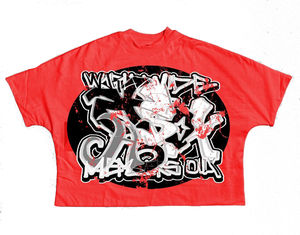 Camiseta personalizada Vintage de algodón peinado serigrafiada Boxy Fit, ropa de calle, camiseta de lujo de buena calidad - Product Image 2