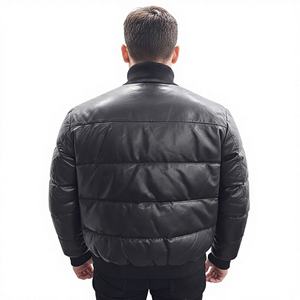Nouvelle veste de sport pour homme en cuir d'agneau véritable noir, respirante, style motard, décontractée et tendance - Product Image 3