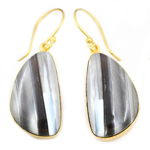 คลาสสิกสีฟ้าโอปอลสีเทา24K ชุบทองแฟนซีต่างหูห้อยอัญมณีสำหรับผู้หญิงเด็กผู้หญิงขายส่งจำนวนมาก - Product Image 2