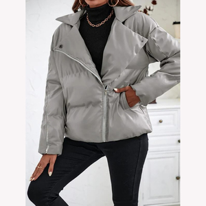 Meilleure vente de veste bouffante en coton respirant pour femmes avec fermeture à glissière Logo personnalisé Dernier design Rembourrage à bulles tricoté - Product Image 5