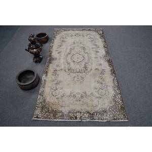 Tapis classique en laine marron beige 3.5x6.7 pieds Vintage turc Patchwork Design adolescent salon Rectangle couloir Latex 4m tapis de chevet - Product Image 1