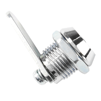 Serrure à came tubulaire haute sécurité pour boîtes à outils et armoires, 60 mm, 2 clés, alliage de zinc et laiton chromé brillant ABA