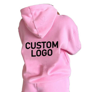 Conjunto de Sudadera con Capucha y Pantalones Cortos de Dos Piezas para Mujer, Personalizado OEM, 100% Algodón, Ecológico, con Logotipo Sublimado - Product Image 2